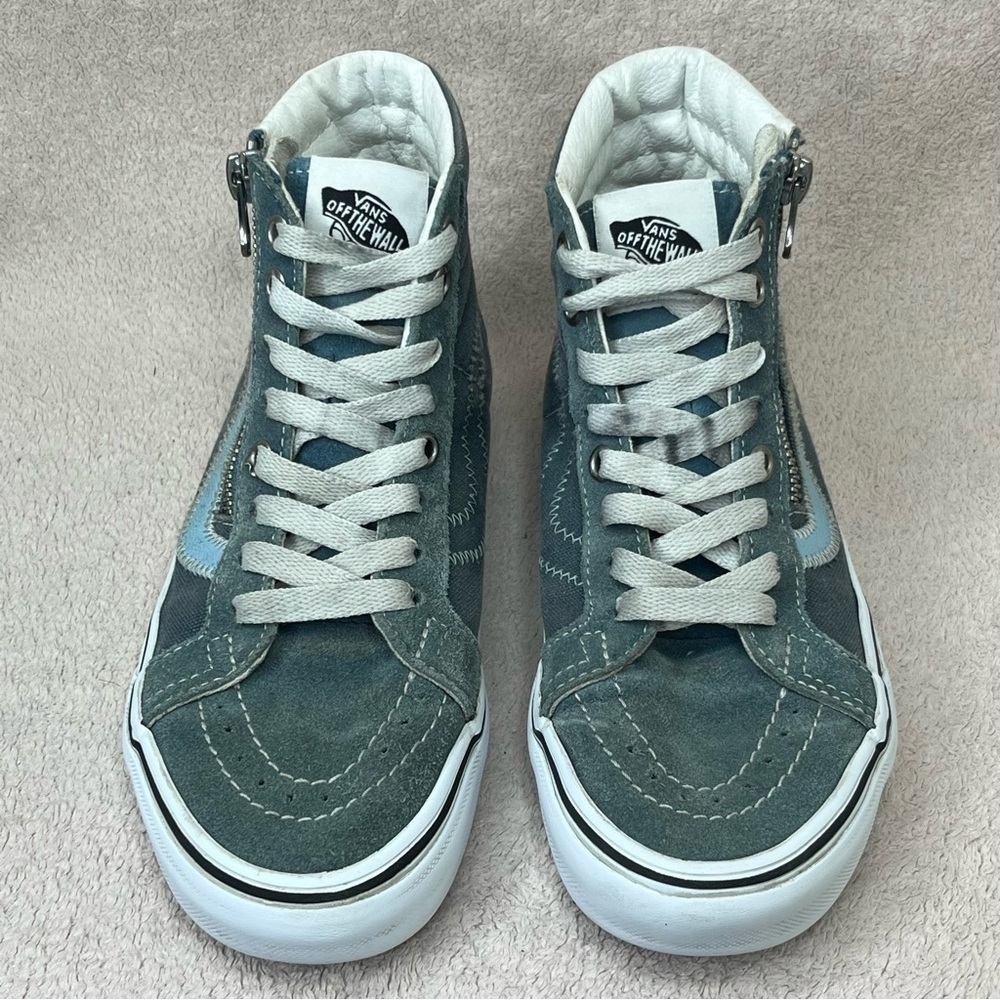 Vans Suede Sk8 Hi Zipper Sneakers Women’s 5.5 Blue Casual Skater Classic Boho - Picture 7 of 9